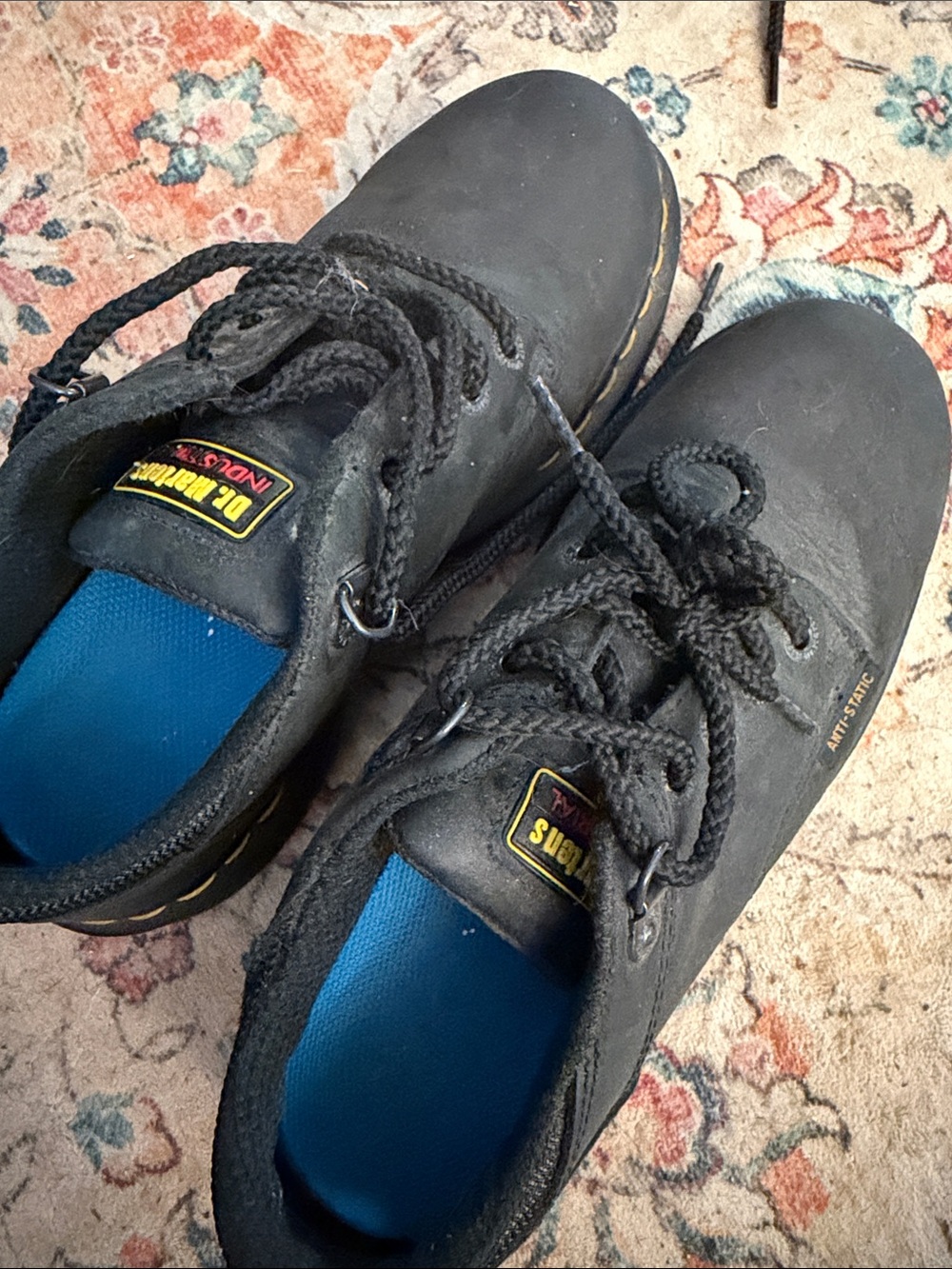 Dr. Martens Black Lace-Up Work Shoes with steel toes